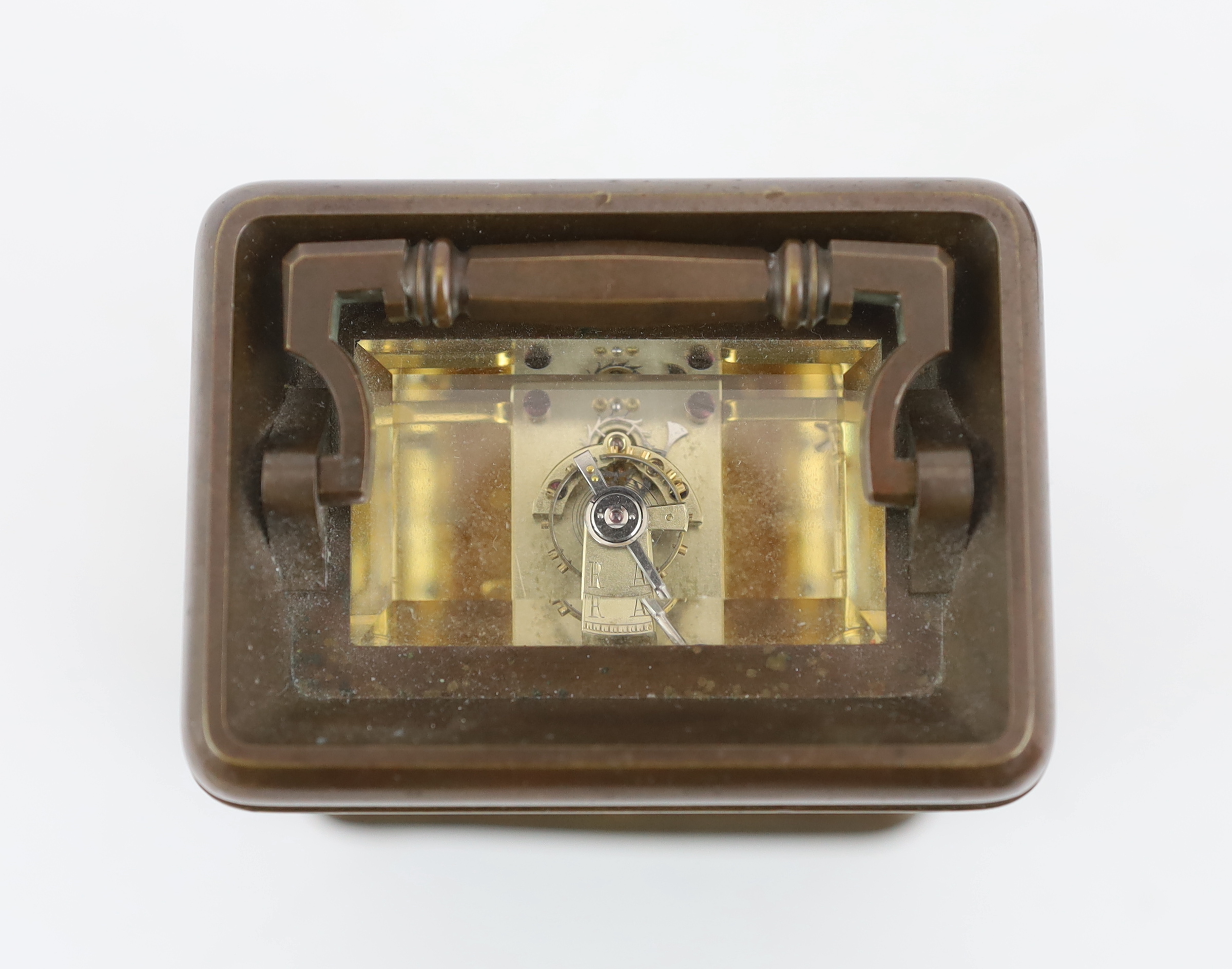 T. Martin & Co., 151 Regent Street. W., a Victorian bronze carriage timepiece